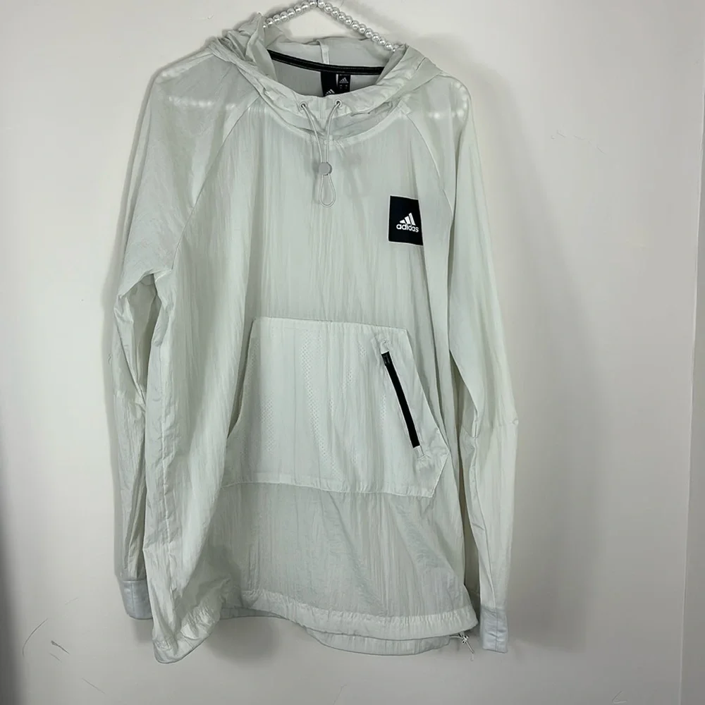 Adidas Originals Water Repellent Nylon Hoodie Pullover Medium